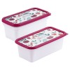 Set 3 caserole cu capac Crofton, 3 x 1.2 l, alb, violet