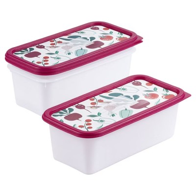 Set 3 caserole cu capac Crofton, 3 x 1.2 l, alb, violet foto