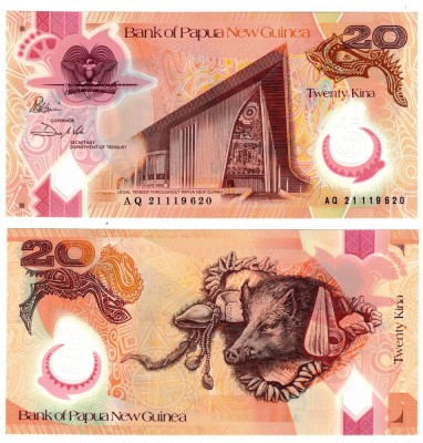PAPUA NOUA GUINEE █ bancnota █ 20 Kina █ 2021 █ P-53 █ POLYMER █ UNC necirculata foto