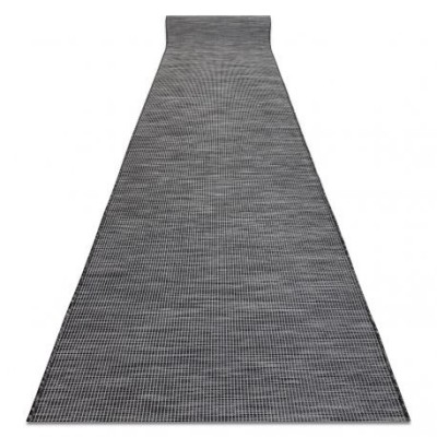 Din iuta, cu țesătură plată, covor PATIO Sisal cu model simplu 2778 negru, 97 cm foto