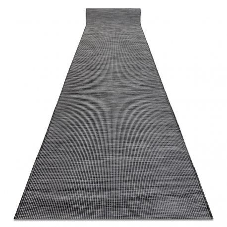 Din iuta, cu țesătură plată, covor PATIO Sisal cu model simplu 2778 negru, 97 cm