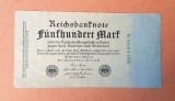 Bancnota 500 Marci Germania 1922 Reichsbanknote Veche Originala Colectie Numismatica