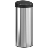 HOMCOM Coș de gunoi de 55L cu senzor pentru deschidere automată și &icirc;nchidere amortizată, 32x30x72.5 cm, Argintiu | Aosom Romania