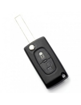 Citroen / Peugeot 407 - Carcasa tip cheie briceag cu 2 butoane, lama HU83-SH2 fara suport baterie foto