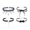 Set 4 colier choker elegant, stiluri multiple, negru