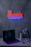 Decoratiune luminoasa LED, Florida, Benzi flexibile de neon, DC 12 V, Rosu albastru