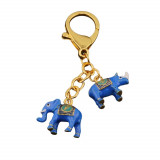 Amuleta feng shui cu elefant si rinocer albastru 2024, Stonemania Bijou