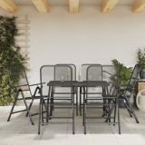 Set de masa pentru gradina, 7 piese, plasa metalica antracit GartenMobel Dekor, vidaXL