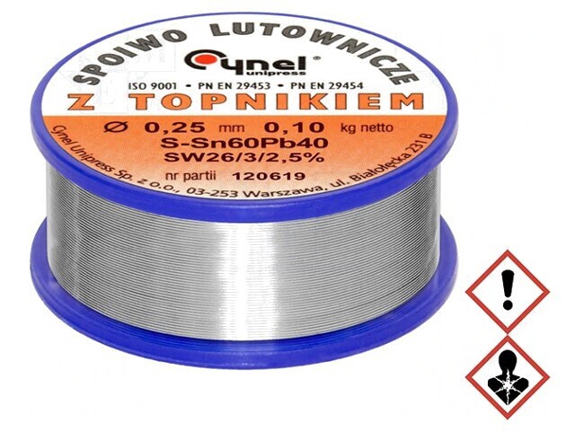 S&acirc;rmă de Lipit cu Plumb 0,25mm 0,1kg 190&deg;C