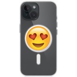 Husa personalizata apple iphone 15, magsafe, drooling face with heart eyes