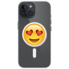 Husa personalizata apple iphone 15, magsafe, drooling face with heart eyes