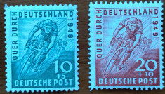 Ocupatia Americana-&amp;#039;&amp;#039;Cursa ciclista-1949&amp;#039;&amp;#039;--set2val.-MNH** lux foto