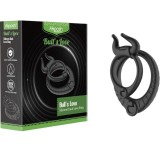 Inel pentru penis ArmonyAkposh - Bull&#039;s Love, dublu, pentru imbunatatirea performatelor sexuale, din silicon, negru