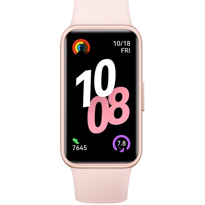 Bratară fitness Huawei Band 10 Nora-B19F, corp de polymer roz și brățară din fluoroelastomer roz, Blister 55020EEK