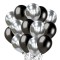 Set 10 baloane din latex chrome, flippy, model party, 23 cm, negru argintiu, 2.2 g