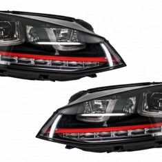 Faruri 3D LED compatibil cu VW Golf 7 VII (2012-2017) R20 GTI Design Semnal Dinamic LED HLVWG7GTILEDFW