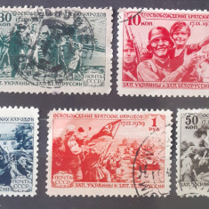 RUSIA 1940 REINTEGRAREA UKRAINEI SI BELARUS DE VEST SERIE stampilate