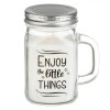 Lumanare Parfumata Iasomie, Enjoy the Little Things, Borcan Sticla cu Capac, 7x12 cm, 48 Ore Ardere, Alb, Decorativa