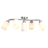 Cumpara ieftin Lustră cu abajururi din ceramică, 5 becuri E14, alb, con