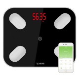 Cumpara ieftin Cantar Electronic Smart Techstar&reg;, Negru, Display Digital, Wireless, Bluetooth, Greutate 180kg Max, Compatibil Android &amp; iOS