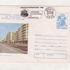 bnk fil Intreg postal Simpozion de maximafilie Botosani 1988 stampila ocazionala