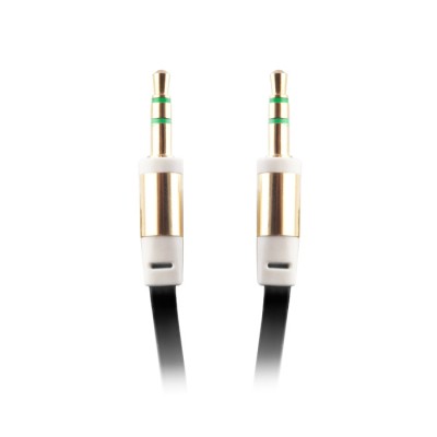 Cablu Audio AUX Jack 3.5mm (Negru) 1 Metru Bulk foto
