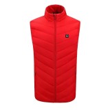 Vesta cu Incalzire, Unisex, 2 Zone de Incalzire, Umplutura Bumbac, 3 Trepte de Temperatura, Incarcare USB, Rosu, 45 - 50 kg, Marime M