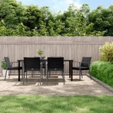 vidaXL Set mobilier de grădină cu perne, 7 piese, poliratan și oțel