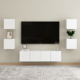 VidaXL Set dulapuri TV, 6 piese, alb, PAL
