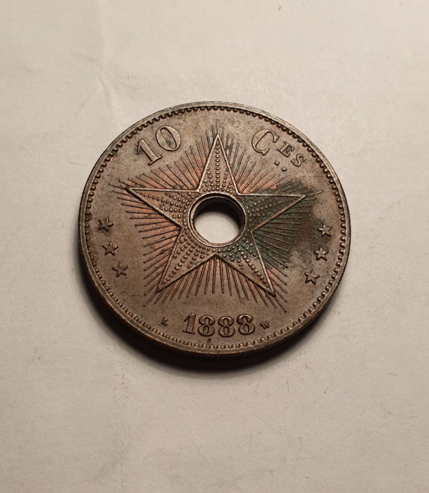 Congo Colonie Belgiana 10 Centimes 1888