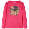 Tricou pentru copii cu m&acirc;neci lungi, roz aprins, 92, vidaXL
