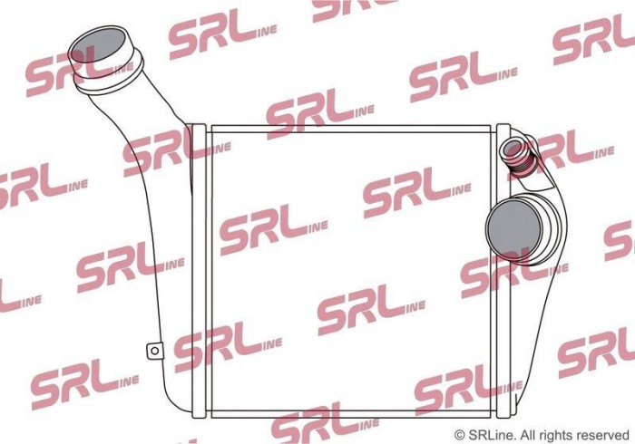 Intercooler Porsche Panamera 16, motor: 3.0 V6 T, 4.8 V8 T, intrare/iesire conectare rapida; partea stanga, 285x270x60, SRLine, miez si rezervor din