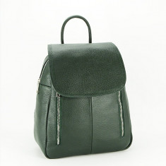 Rucsac dama din piele naturala B-8987 123 Verde inchis