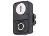 Comutator dublu 22mm alb/negru fără IP66 plat