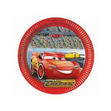 Set 8 farfurii petrecere din carton model Cars 3, 23 cm