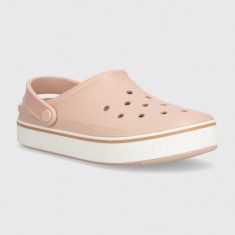 Crocs papuci Crocband (Clean) Of Court Clog femei, culoarea roz, 208371