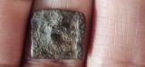 India antica , secol II - I i.H. 1/4 kashapana , 1,2 grame , dinastia Mauria , simbolizand un elefant