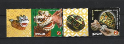 ROMANIA 2011-ARTA POP. TRADITIONALA, ROMANIA-HONG KONG, TABS 8, MNH - LP 1922 foto