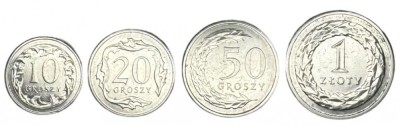 POLONIA LOT / SET 4 buc 10 + 20 + 50 Groszy + 1 ZLOT 2012 VF + foto