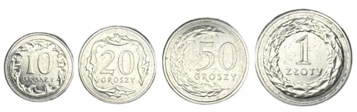 POLONIA LOT / SET 4 buc 10 + 20 + 50 Groszy + 1 ZLOT 2012 VF +