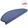 VidaXL Covorașe pentru scări, 20 buc., 65x24x4 cm, albastru, semirotunde, mari