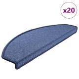 vidaXL Covorașe pentru scări, 20 buc., 65x24x4 cm, albastru, semirotunde, mari