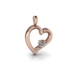 Pandativ din aur roze de 14K in forma de inima