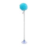 Cumpara ieftin Jucarie interactivs pentru pisici, ventuza, minge din plus, cu clopotel, arc flexibil, 23 cm, albastru