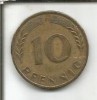 No(3) moneda-GERMANIA 10 PFENING / 1970. F, Asia