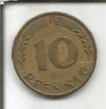 No(3) moneda-GERMANIA 10 PFENING / 1970. F, Asia