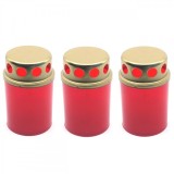 Set 3 Candele Plastic cu Capac 12h Bispol V1-30 A3 Rosu 5x8cm CNN831