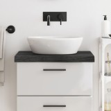 VidaXL Blat de baie, gri &icirc;nchis, 60x50x(2-6) cm, lemn masiv tratat