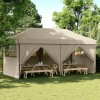 VidaXL Cort pliabil pentru petreceri cu 4 pereți laterali, gri taupe 4004954