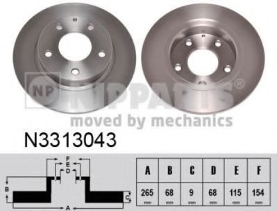 Disc frana MAZDA 3 Limuzina (BM) (2013 - 2016) NIPPARTS N3313043